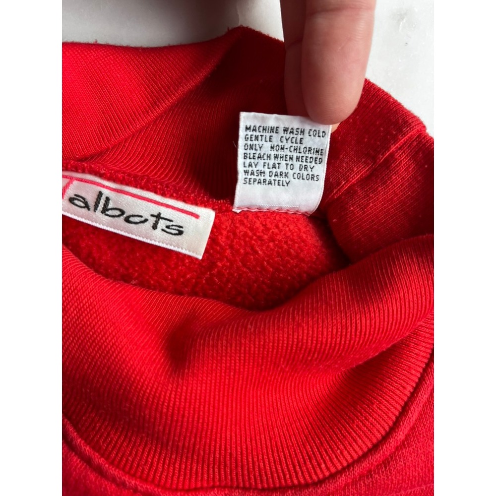 Talbots Vintage Fair Isle Mock Neck 3/4 Sleeve Sweater Red Cotton size medium - Picture 16 of 16